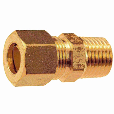 Midwest Fastener 3/8" OD x 1/4MIP Brass Compression Pipe Connectors 2PK 34483